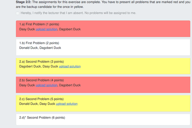 Problem list
